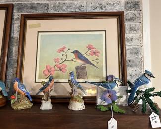 Butler Brown Bluebird print, figurines