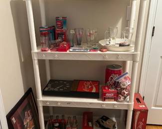 Coke collectibles and clock