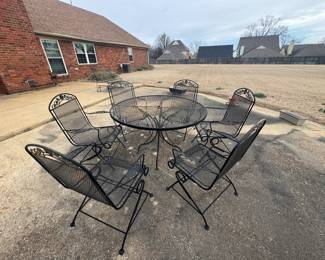 Wrought Iron Table with 6 chairs 