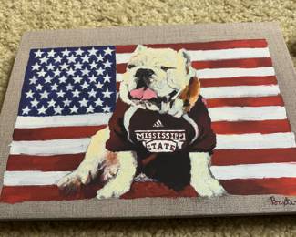Bulldog on canvas by David Baxter (local Hernando Artist)