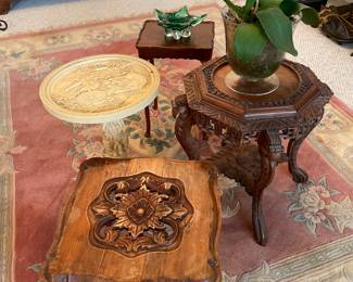 Beautiful wood carved end tables
