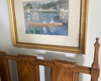 PRESALE : Mid Century headboard and queen size bed, matress and boxsprings ($300 for all)