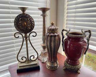 Vintage-Style Home Décor Collection – Ornate Urns & Candle Holders	