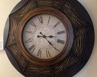 Large Edinburg Clock Works Co. Wall Clock - Zebra Print Accents	