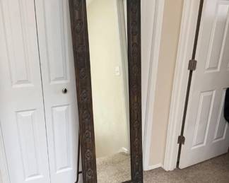 Ornate Full-Length Standing Mirror – Elegant Metal Frame w/ Scrollwork	