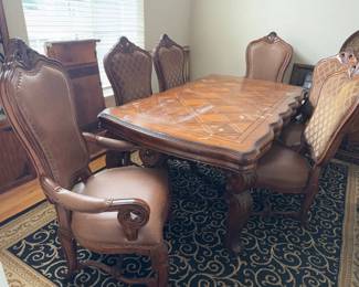 Michael Amini Signature Series by AICO 'Eden' Dining Set + Extra Leaf	