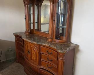 Michael Amini by AICO Marble Top Dresser & Hutch	