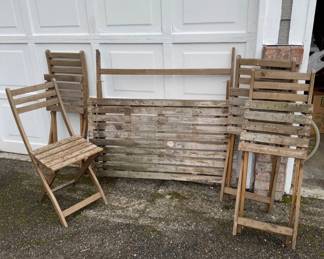 Vintage IKEA ASKHOLMEN Folding Patio Chairs & Wall Panel	