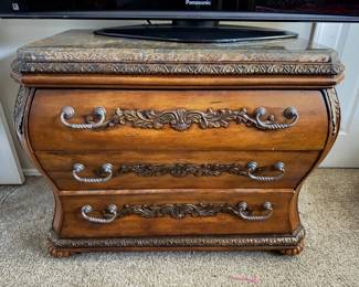 High-Quality Stone-Top Dresser w/ 3 Drawers - Heavy & Elegant	