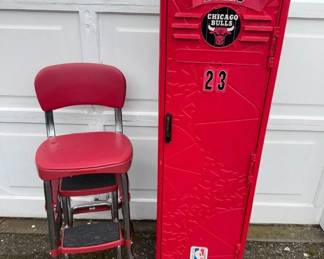 Mid-90s Chicago Bulls Michael Jordan Locker & Cosco Step Stool	