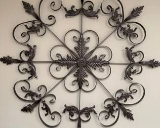 Large Ornate Metal Wall Art – 46” Decorative Scrollwork	