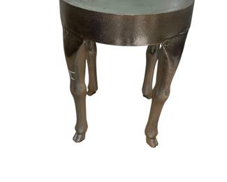 Metal Stool with Animal Legs and Hooves Design