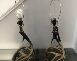 Pair of Antler Based Table Lamps