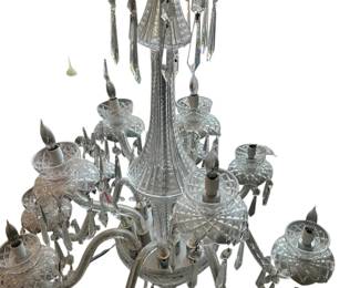 Silver and Glass Gem 12 Light Chandelier