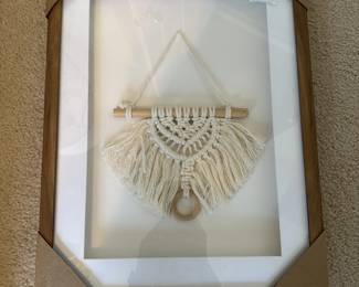 Shadow Box Frame with Cream Macrame Design