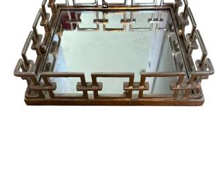 Beautiful Silver Metal Mirrored Tray