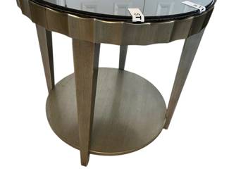 Mirrored Top Round Accent Table