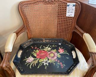 Louis Xv Style Chair, Floral Tray