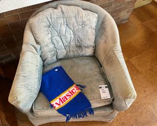 Blue Velvet Chairs, Scarves