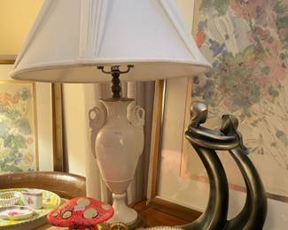 Table Lamp, Mottahedeh Swan Bowl
