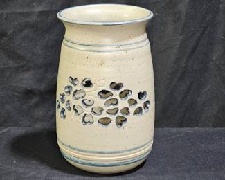 Vintage Signed Pottery Candle Holder