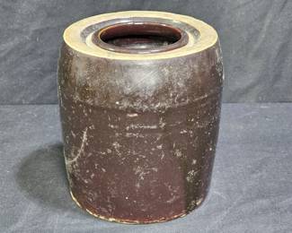 Antique Albany Slip Glazed Wax Seal Canning Jar