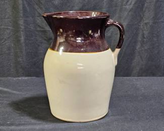 Vintage Brown & Tan Stoneware Jug