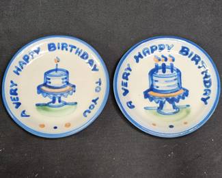 2 M.A. Hadley "Happy Birthday" Trinket Dishes