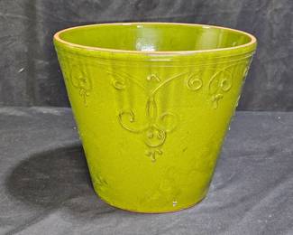 Smith & Hawken Green Glazed Planter Pot