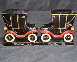 Pair of Windsor Chevrolet 1913 Pen Holder Bookends