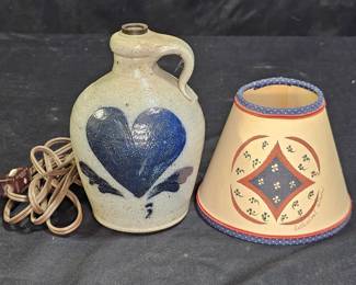 Rowe Pottery Works Heart Lamp with Shade