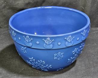 WCL Cobalt Christmas Snowman Mixing Bowl