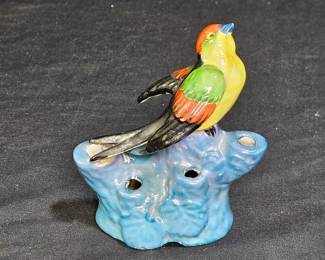 Vintage Ceramic Bird Flower Frog