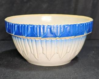 Vintage Primitive Small Blue Glazed Stoneware Bowl