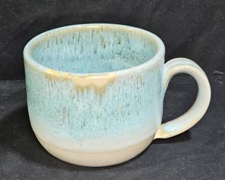 Large Handmade Drip Glaze Pottery Soup Mug