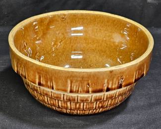 Vintage Beehive Basket Weave Stoneware Bowl