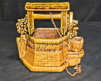 Vintage McCoy Wishing Well Planter with Chain