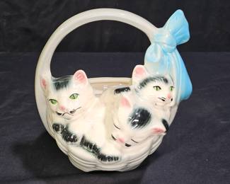 Vtg Basket of Kittens Stanfordware Planter