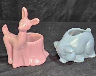 Vintage Haeger Pottery Deer Planter & Pig Planter