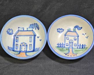 2 M.A. Hadley "Country House" Cereal Bowls