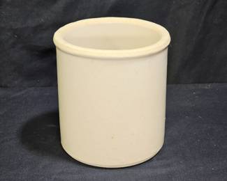 White Glazed Pottery Butter Crock