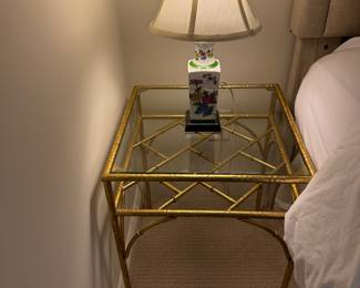 Faux Bamboo Gilt Side Table 