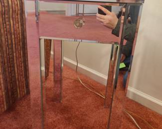 Mirrored side table/night stand with drawer-hand not included