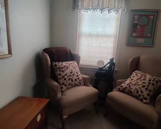 Pair of wingback chairs, excellent condition, MCM lane cedar chest 