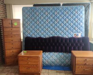 King size ultra clean mattress, endtables, swivel lingerie chest, padded headboad and custom linens available-as well as matching dresser, mirror and Armoire