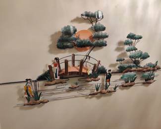 very large Asian motif metal artwork