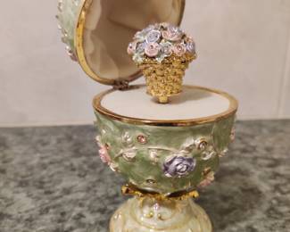 with basket of flowers