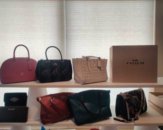 Coach and other designer bags, many new with tags