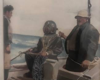 “The Sponge Divers of Tarpon Springs”watercolor series by CC Beall