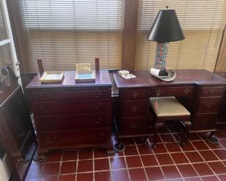 Morgan Masterpiece small chest and desk with mirror/Designer lamp
